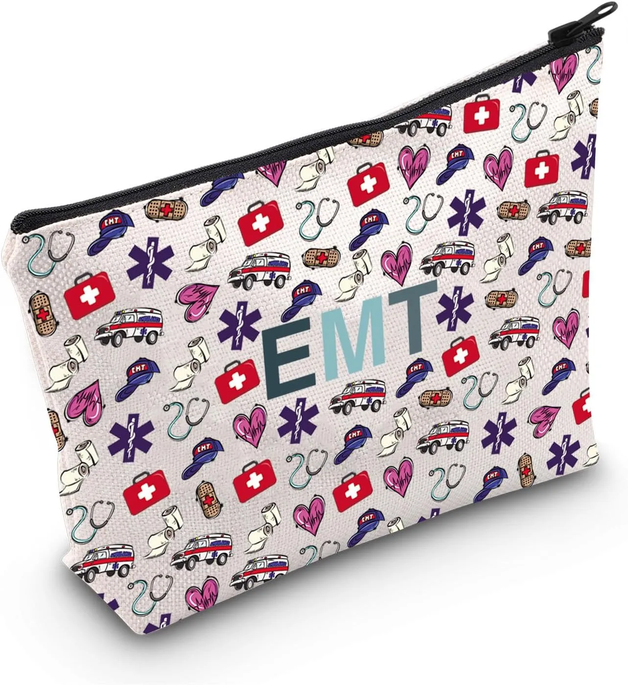 VAMSII EMT Gift Emergency Medical First Responder Gift Zipper Pouch Makeup Bag (EMT bag)