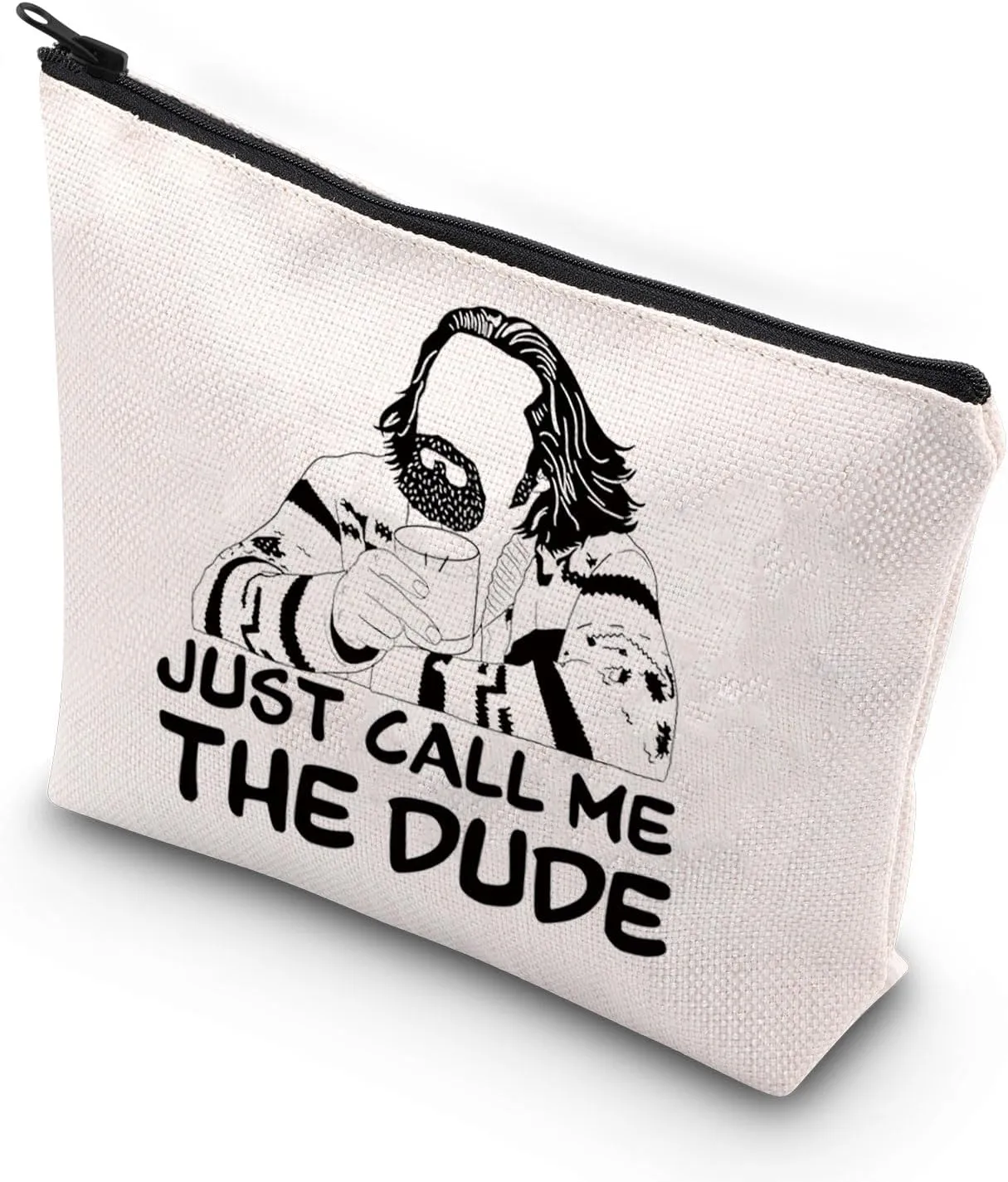 VAMSII Funny Comedy Film Makeup Bag Bowling Gift Just Call Me The Dude Zipper Bag (THE DUDE)