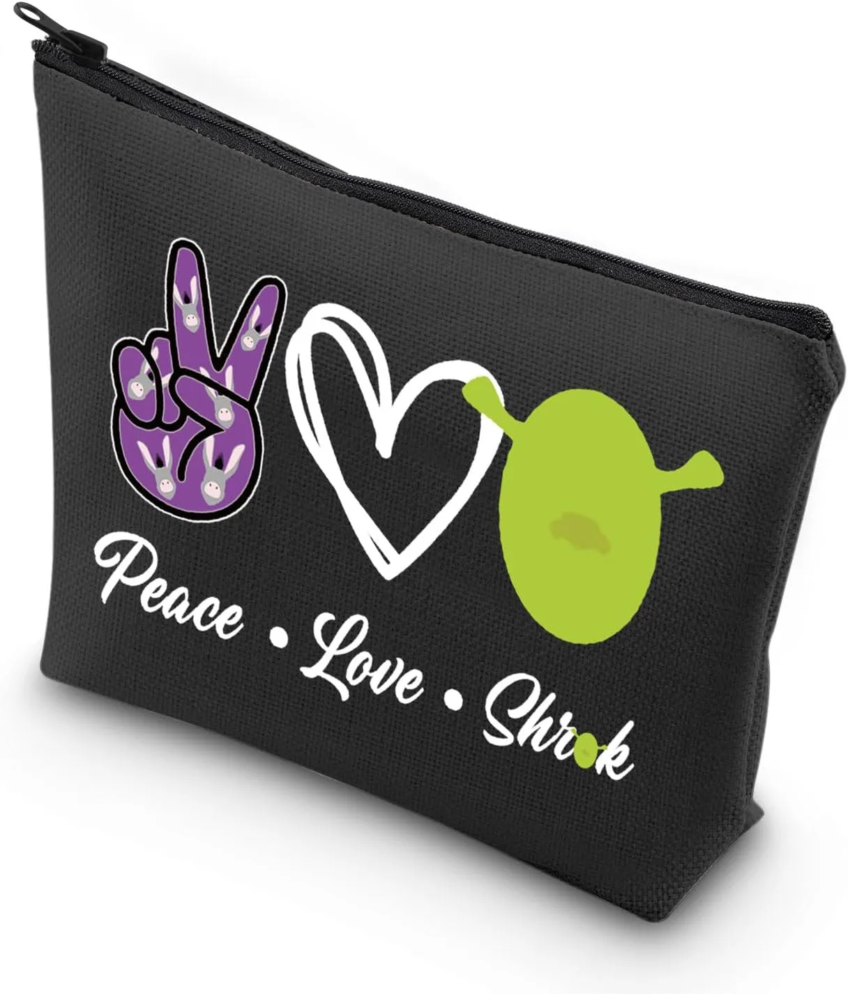 VAMSII Musical Theatre Makeup Bag Peace Love Party Treat Bag (BLK-Peace L S)