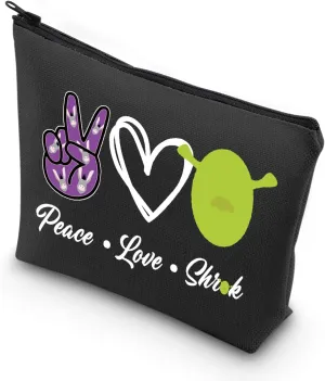 VAMSII Musical Theatre Makeup Bag Peace Love Party Treat Bag (BLK-Peace L S)