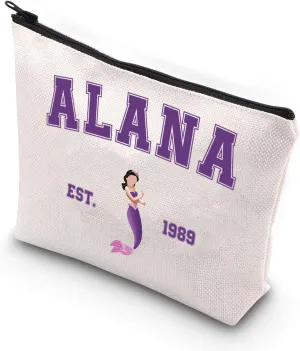 VAMSII Princess Mermaid Makeup Bag Daughters of King Triton Cosmetic Bag Fairy Tales Movie Gifts for Fans (ALANA 1989)