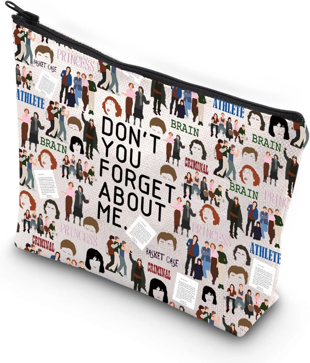 VAMSII The Breakfast C Movie Gift 80's Movie Gift Don't You Forget About Me Zipper Pouch Makeup Bag (ABOUT ME)