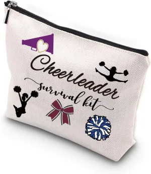 WCGXKO Cheerleading Gift Cheerleader Survival Kit Portable Travel Accessories Toiletry Bag Makeup Bag (survival cheerleader)