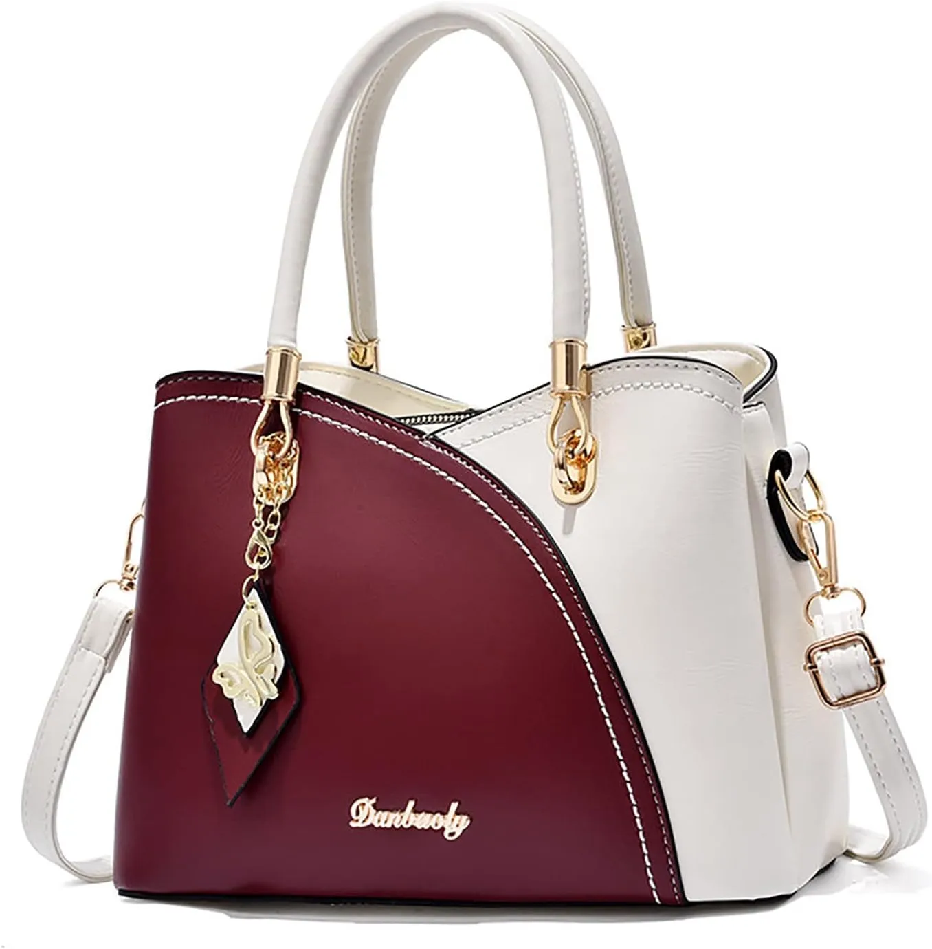 Women Handbag Large Capacity Plaid Contrast Color Middle One Shoulder Messenger Bags Handbag Hook for Car
