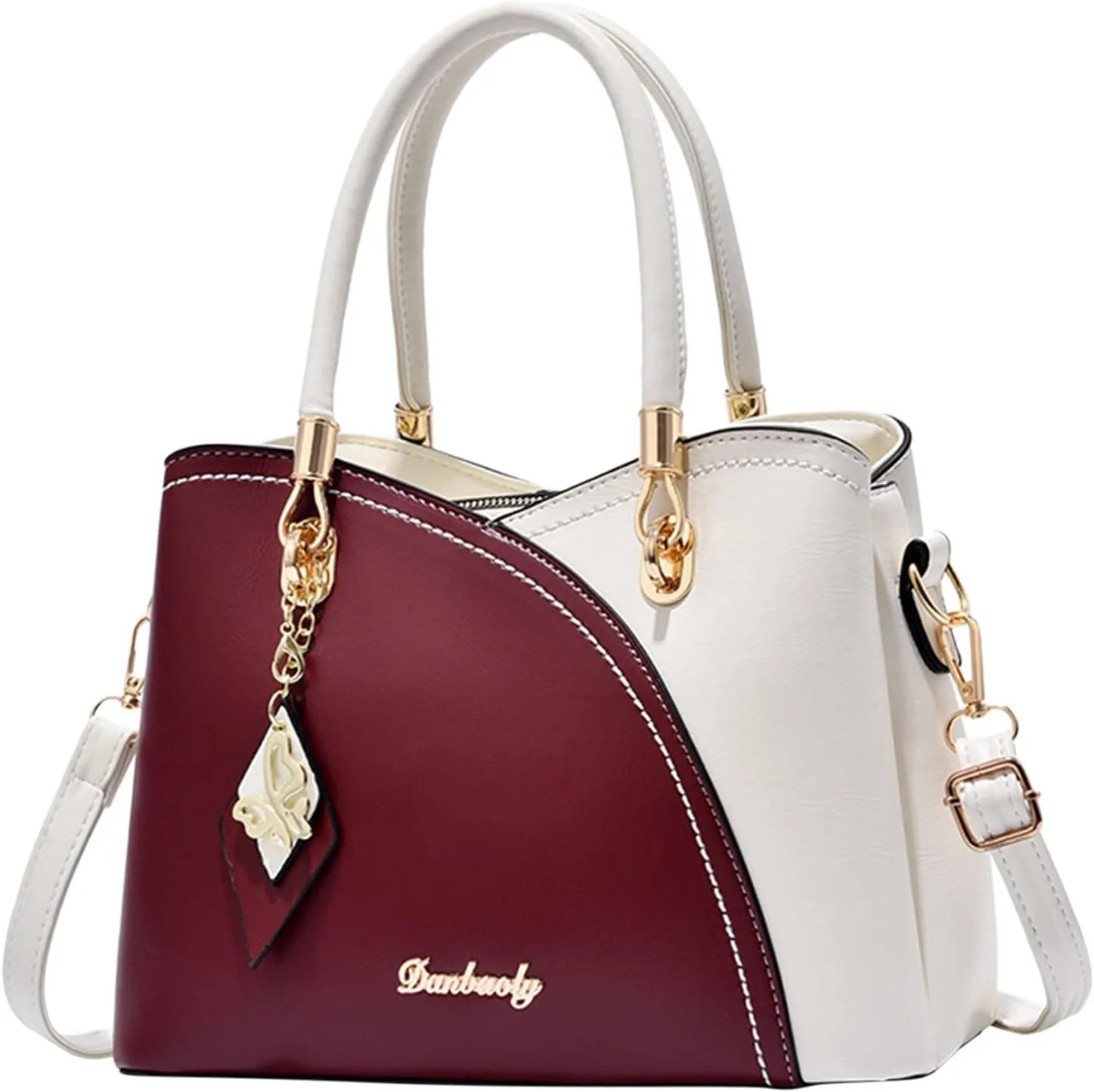 Women Handbag Large Capacity Plaid Contrast Color Middle One Shoulder Messenger Bags Handbag Hook for Car