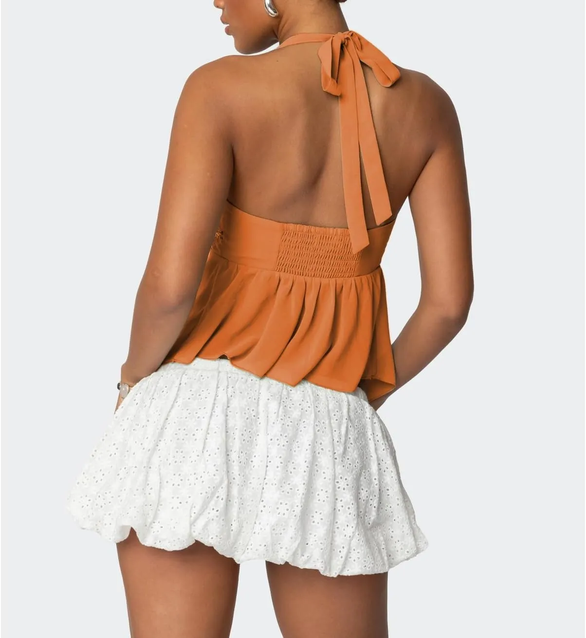 Women Y2K Sequin Cami Tops Sleeveless Scoop Neck Chiffon Patchwork Sparkly Halter Crop Top Split Front Glitter Tank