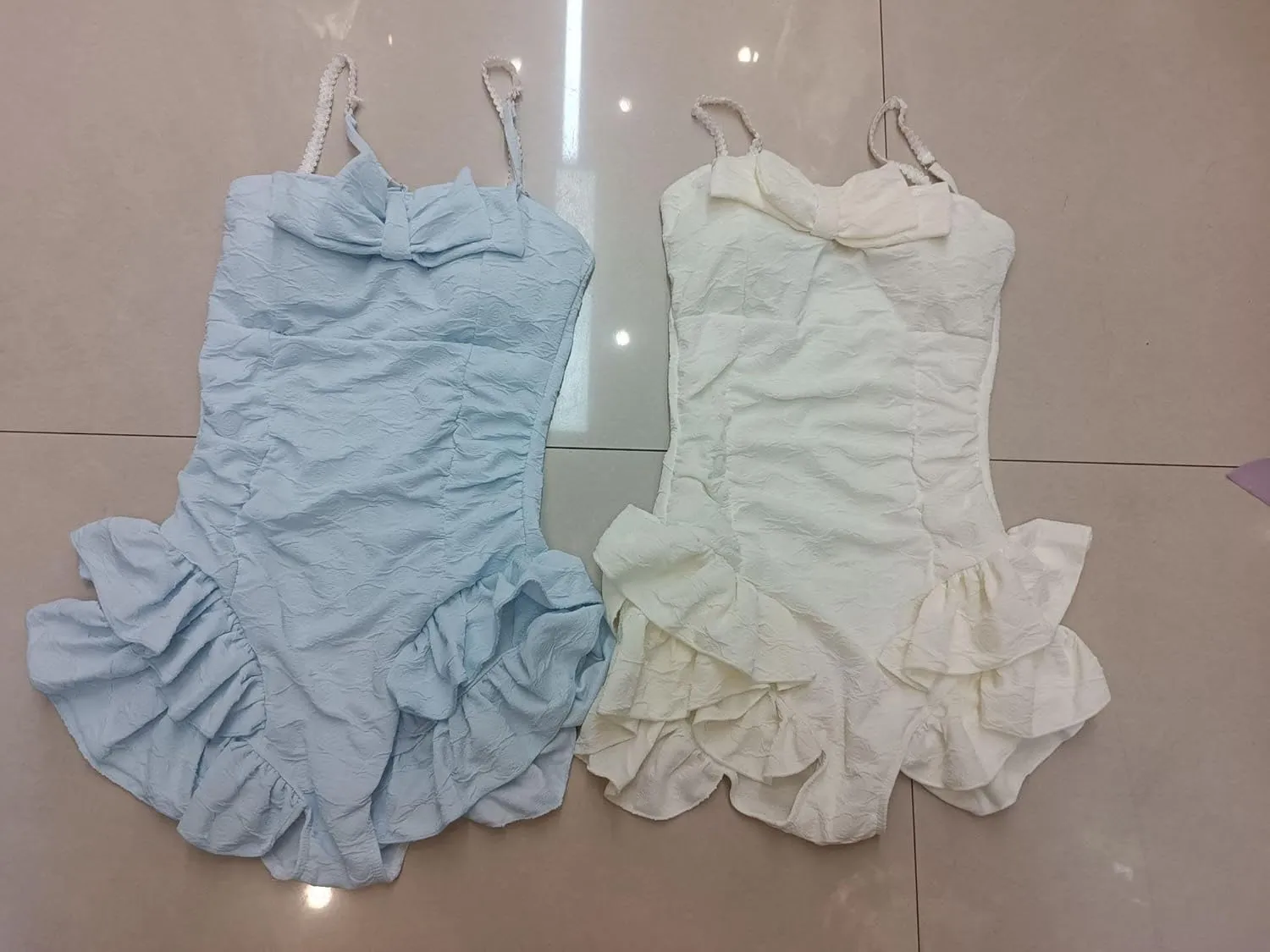 Womens Retro Ruffle Full Coverage One Piece Swimsuits Cute Bow Tummy Control Swimwear Ruched Bathing Suits