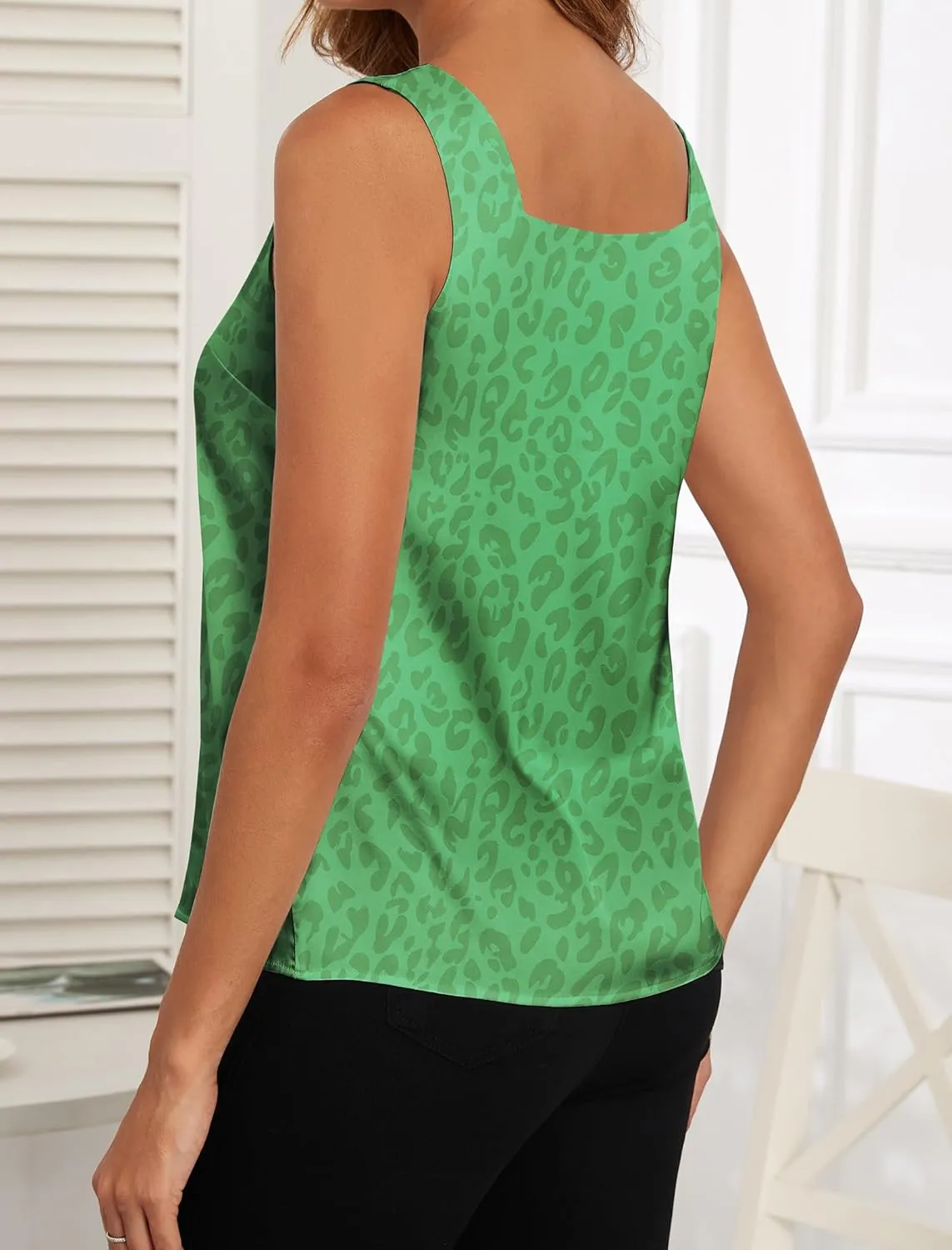Womens Satin Tank Tops V Neck Camisole Tops for Women Dressy Casual Blouses Sleeveless Silk Shirts