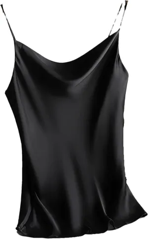 Women's Silk Satin Tank Tops for Women Trendy Summer Sexy Spaghetti Strap Sleeveless Camisole Camis Vest