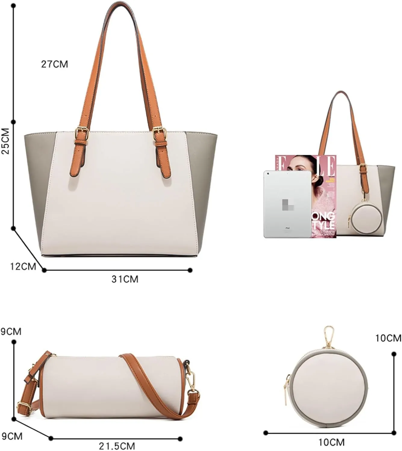 Womens tote bag,tote bag for women,Handbags, simple bags, shoulder bags, crossbody bags (Color : Brown)