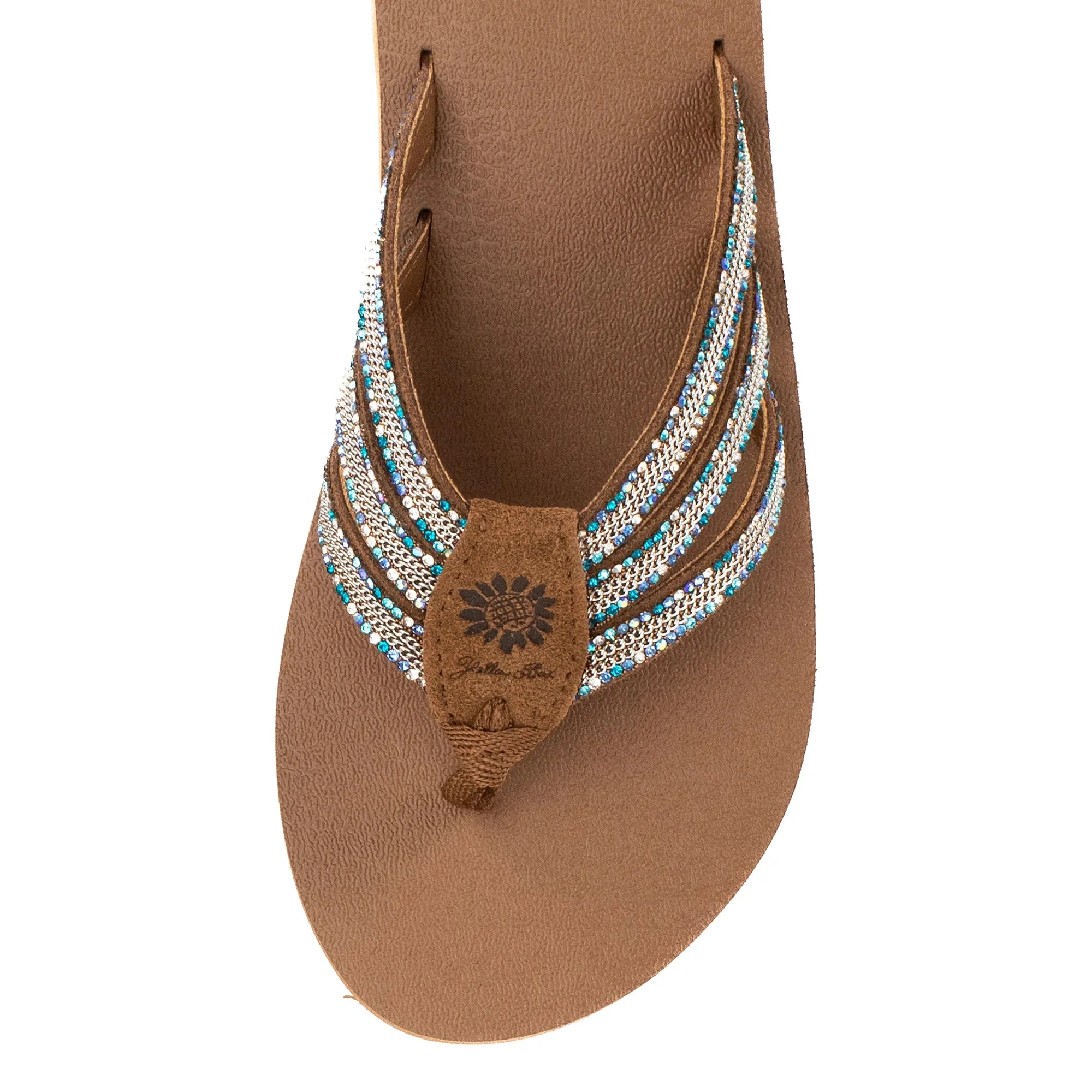 Yellow Box | Triple Strap Flip Flop Sandal | Chelsy - Blue Multi