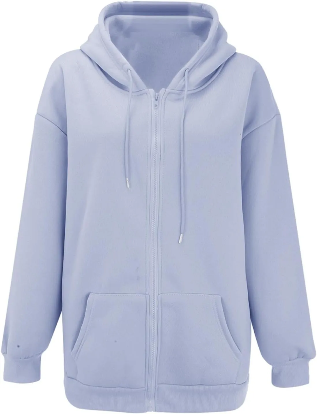 Zip Up Hoodie Women Y2K Long Sleeve Oversized Sweatshirts Lightweight Fleece Jacket Cute 2024 Fall Fashion Clothes